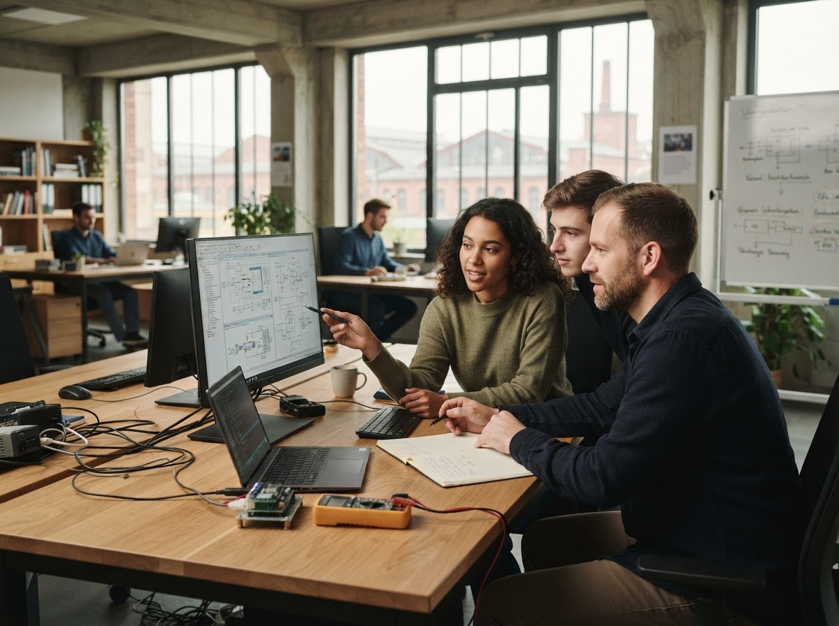 NormControl Team bei der Überprüfung von Modelldaten und Analyseparametern